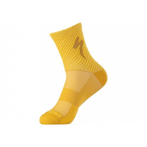 Ponožky Specialized Soft Air Mid Brassy Yellow/Golden Yellow Stripe