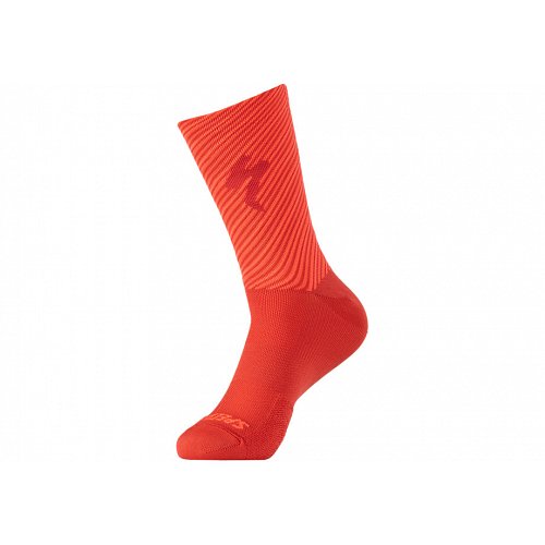 Ponožky Specialized Soft Air Tall Flo Red/Rocket Red Stripe